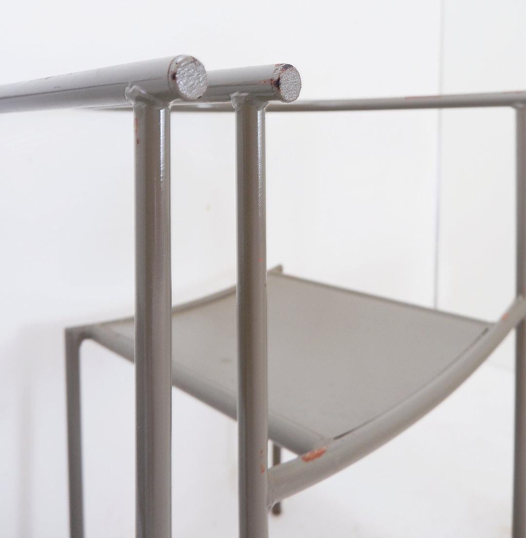 Europeo Set di 4 sedie in metallo grigio nello stile del modello 
