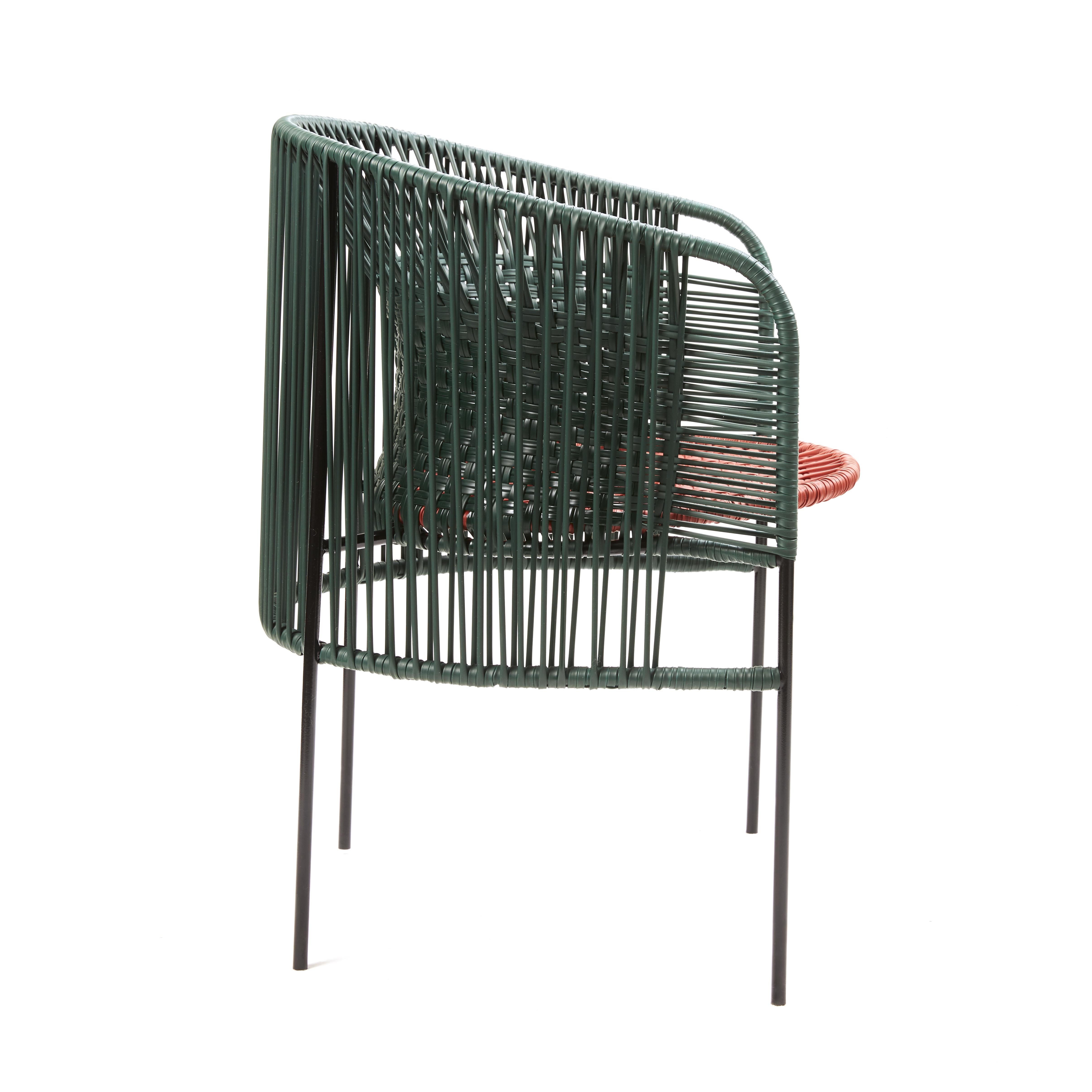 Modern Set of 4 Green Caribe Chic Dining Chair by Sebastian Herkner