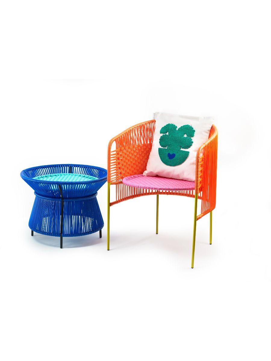 Set of 4 Green Caribe Dining Chair by Sebastian Herkner For Sale 4