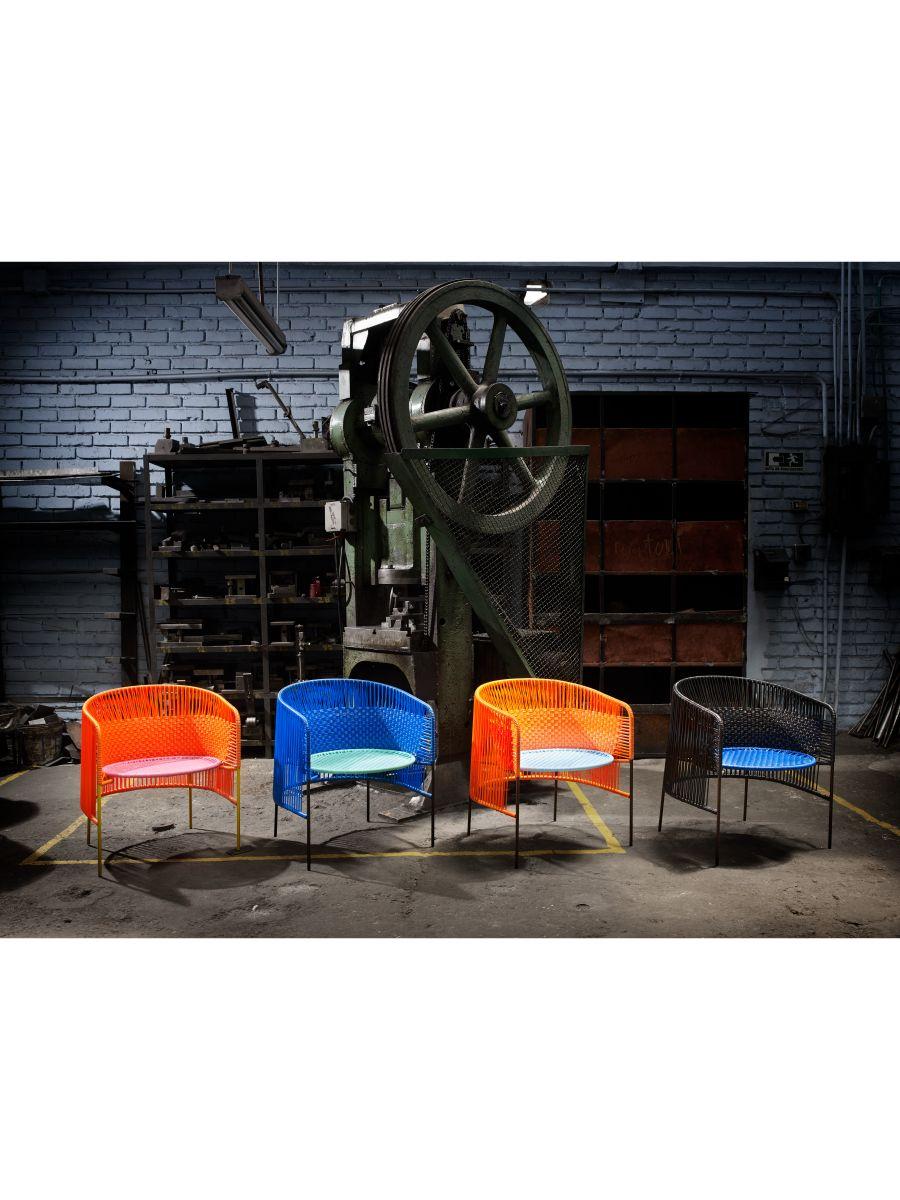 Ensemble de 4 chaises longues Caribe vertes de Sebastian Herkner en vente 4