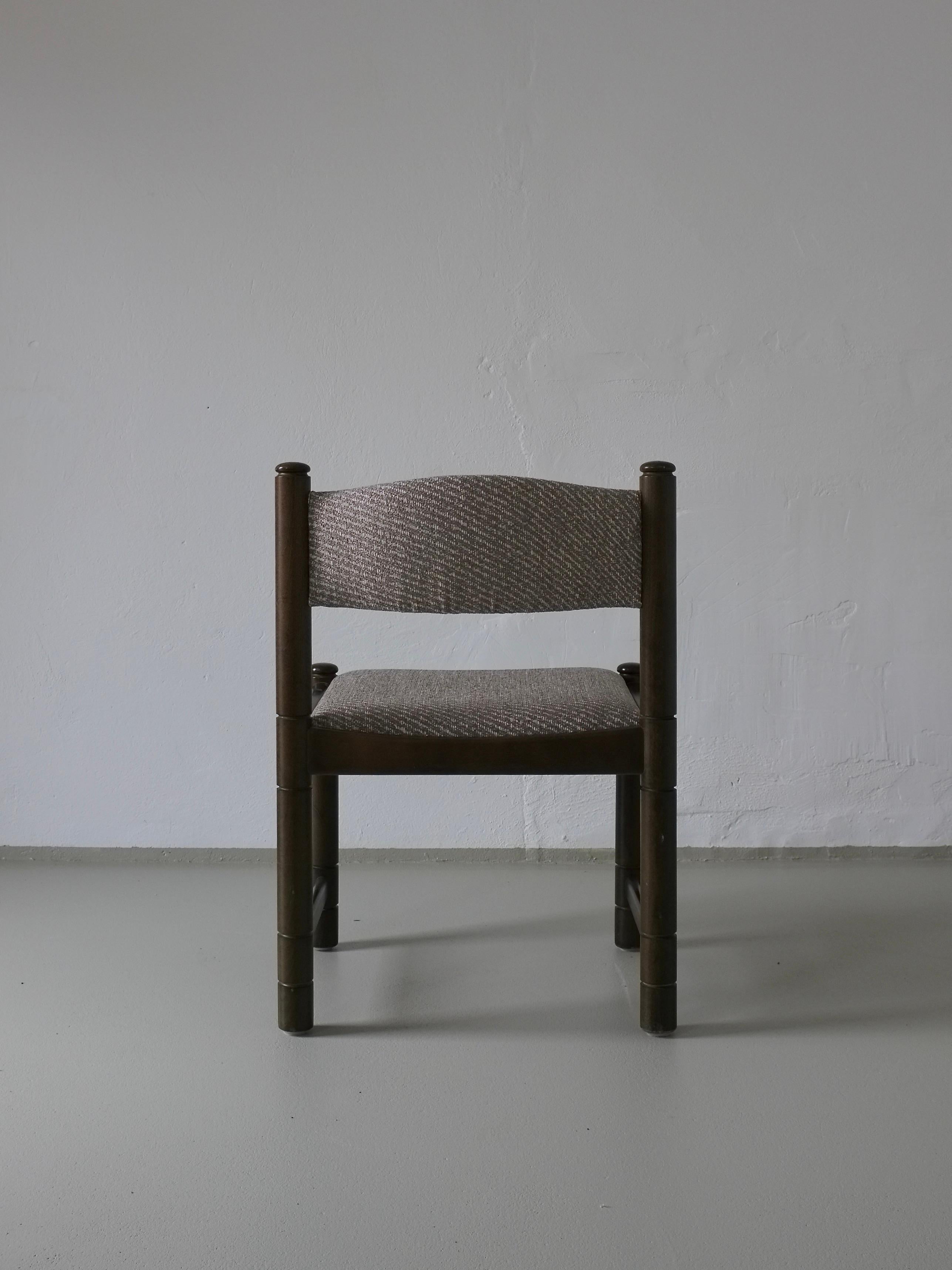 Scandinave Ensemble de 4 chaises en bois sculpté vert, Scandinavie, années 1960 en vente