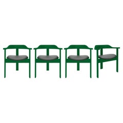 Ensemble de 4 fauteuils Haussmann verts de Robert & Trix Haussmann, Design 1964