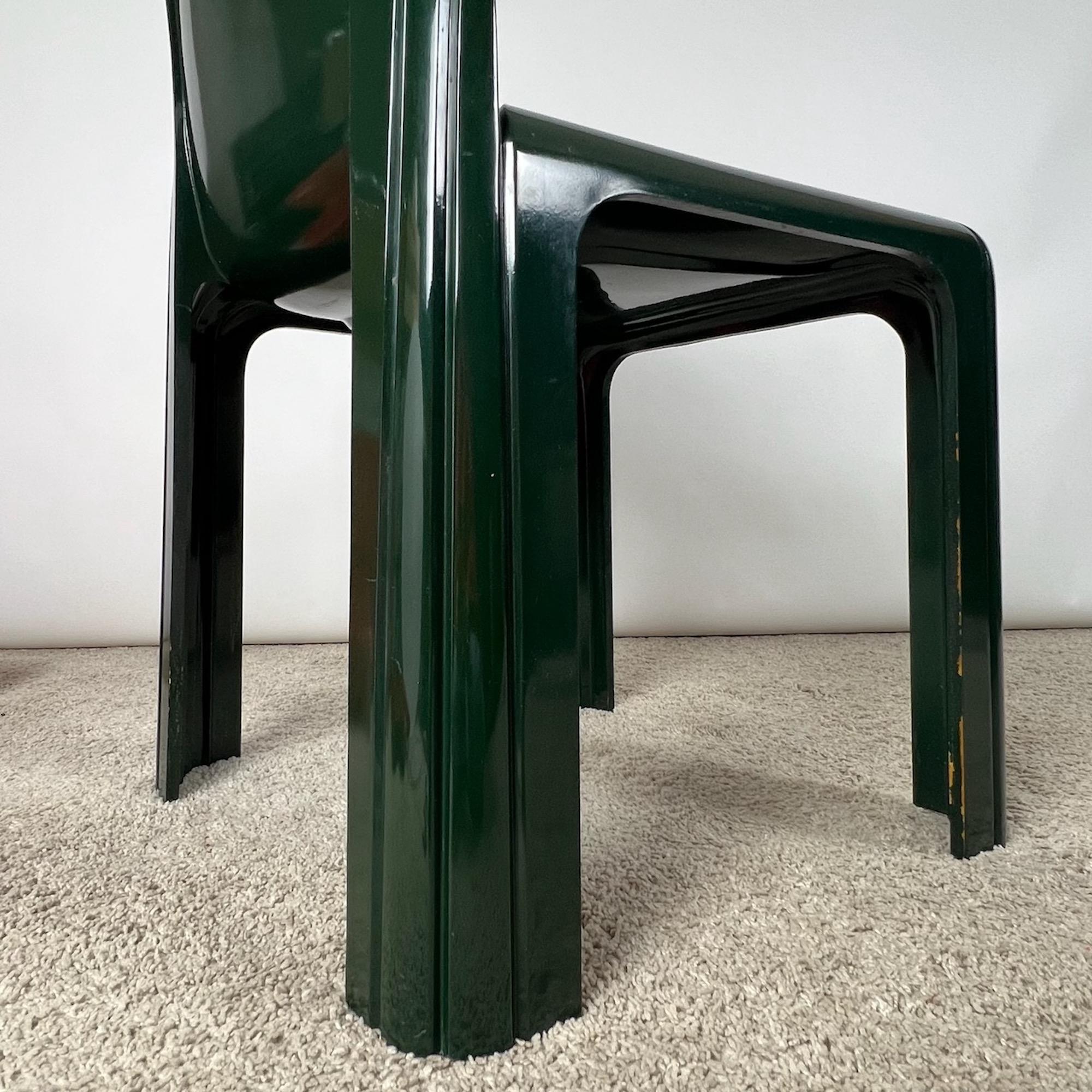 Set of 4 Green Resin Kartell Model 4854 Chairs by Gae Aulenti, 1960s For Sale 3