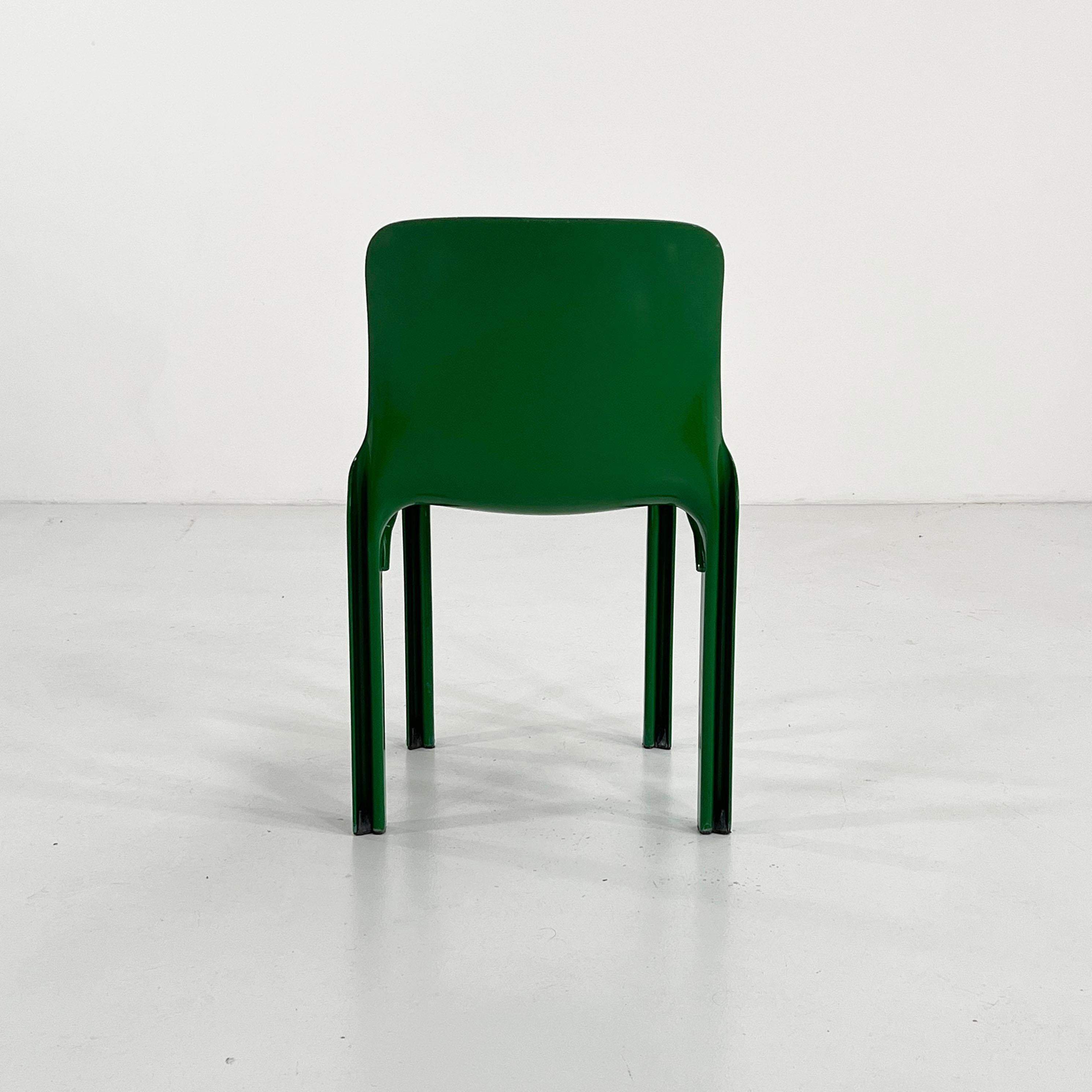 Late 20th Century Set of 4 Green Selene Chairs by Vico Magistretti for Artemide, 1970s
