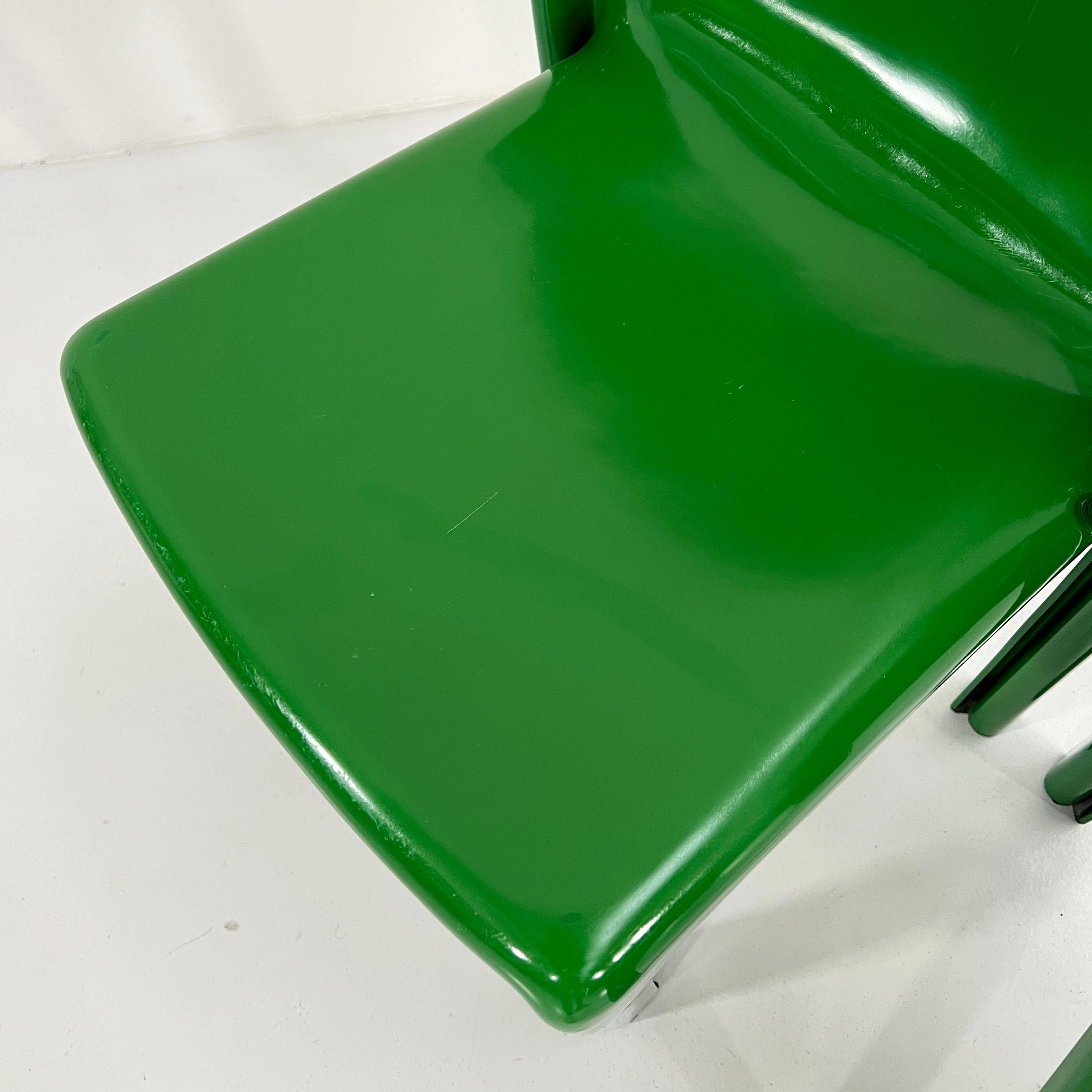 Set of 4 Green Selene Chairs by Vico Magistretti for Artemide, 1970s 1