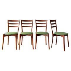 Set of 4 Green Upholstered Dining Chairs
