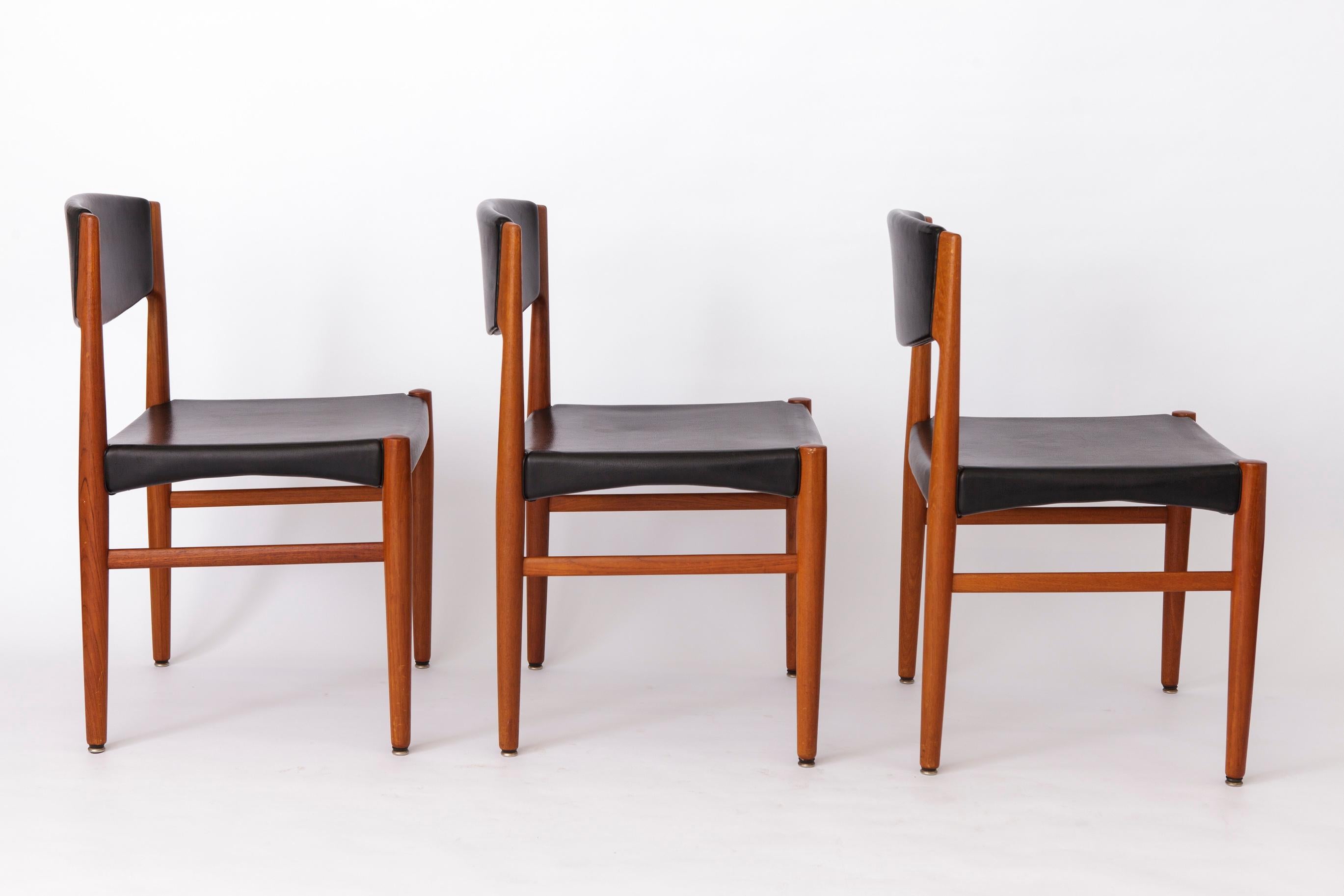 Polished Set of 4 Grete Jalk Teak Dining Chairs for Glostrup, 1960s  Danish Mid-Century For Sale