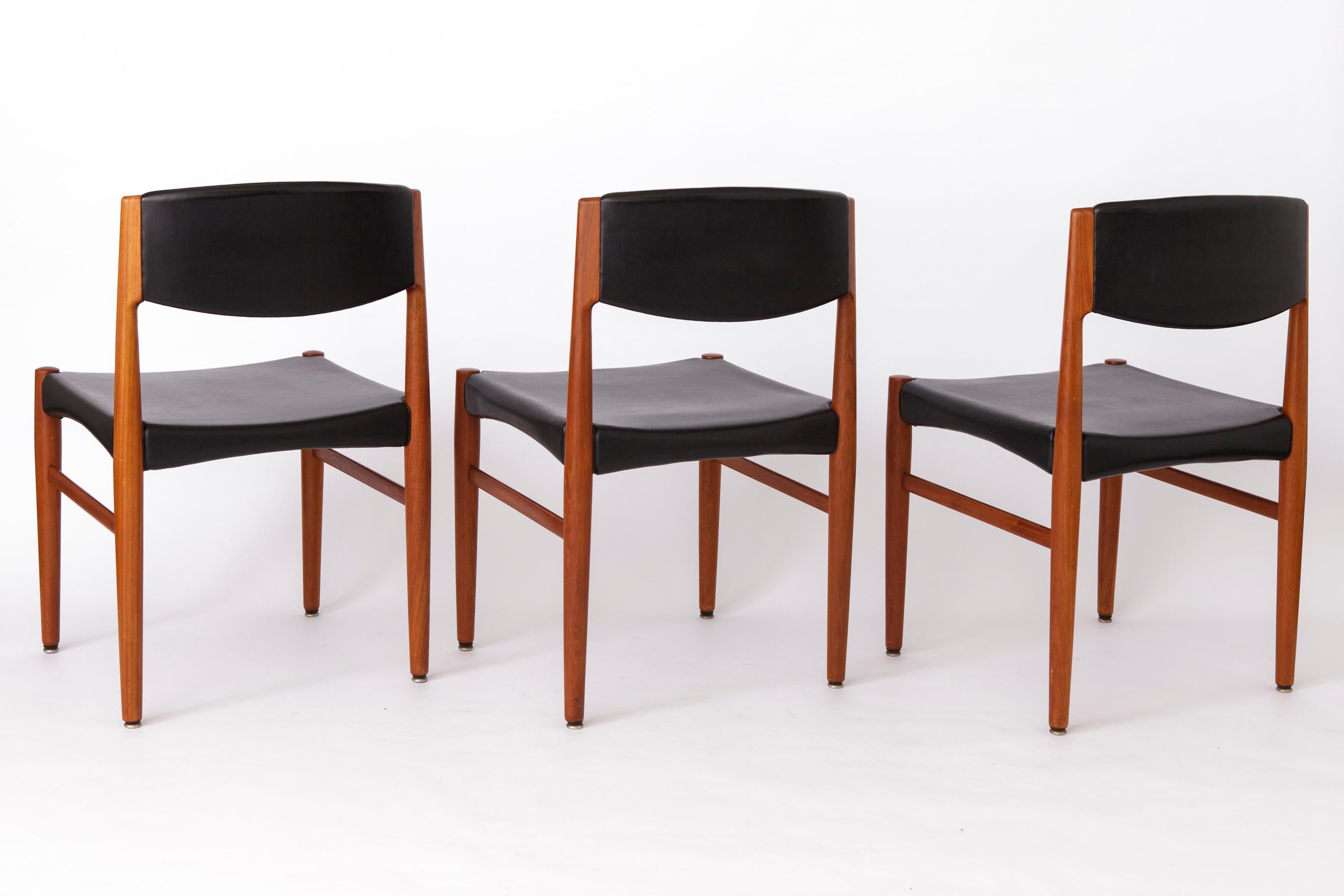 Mid-20th Century Set of 4 Grete Jalk Teak Dining Chairs for Glostrup, 1960s  Danish Mid-Century For Sale