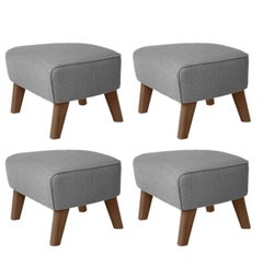 Set di 4 pouf Sahco Zero in Oak grigio e fumé di By Lassen