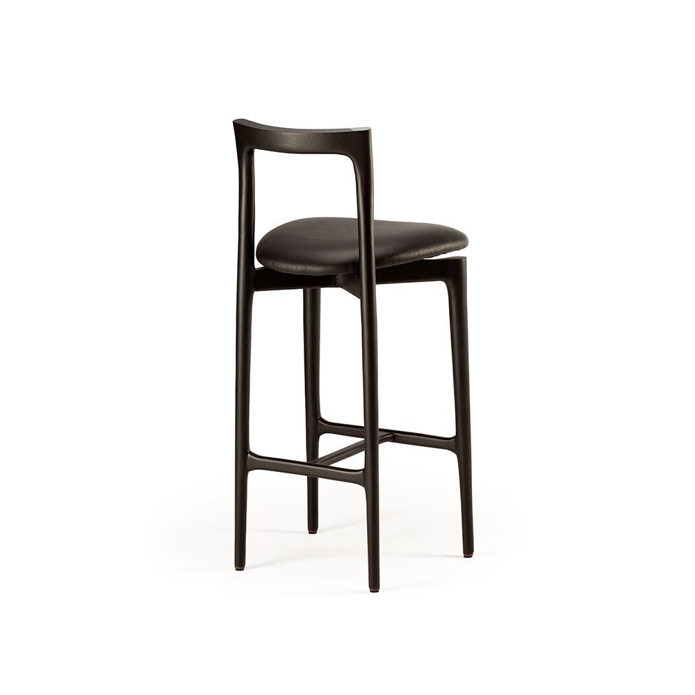 Moderne Ensemble de 4 chaises de bar grises par Collector en vente