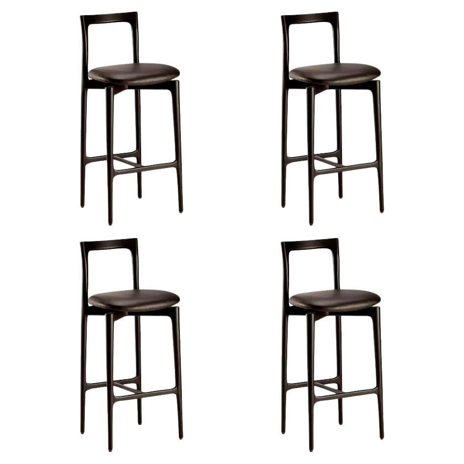 Juego de 4 Silla de bar gris by Collector