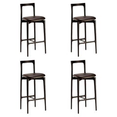 Juego de 4 Silla de bar gris by Collector