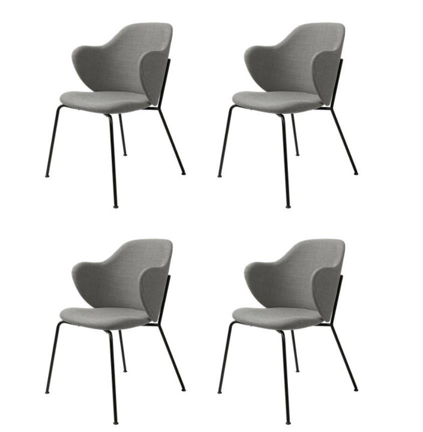 Set Of 4 Grey Fiord Lassen Chairs by Lassen
Dimensions: W 58 x D 60 x H 88 cm 
Materials: Textile

The Lassen Chair by Flemming Lassen, Magnus Sangild and Marianne Viktor was launched in 2018 as an ode to Flemming Lassen’s uncompromising