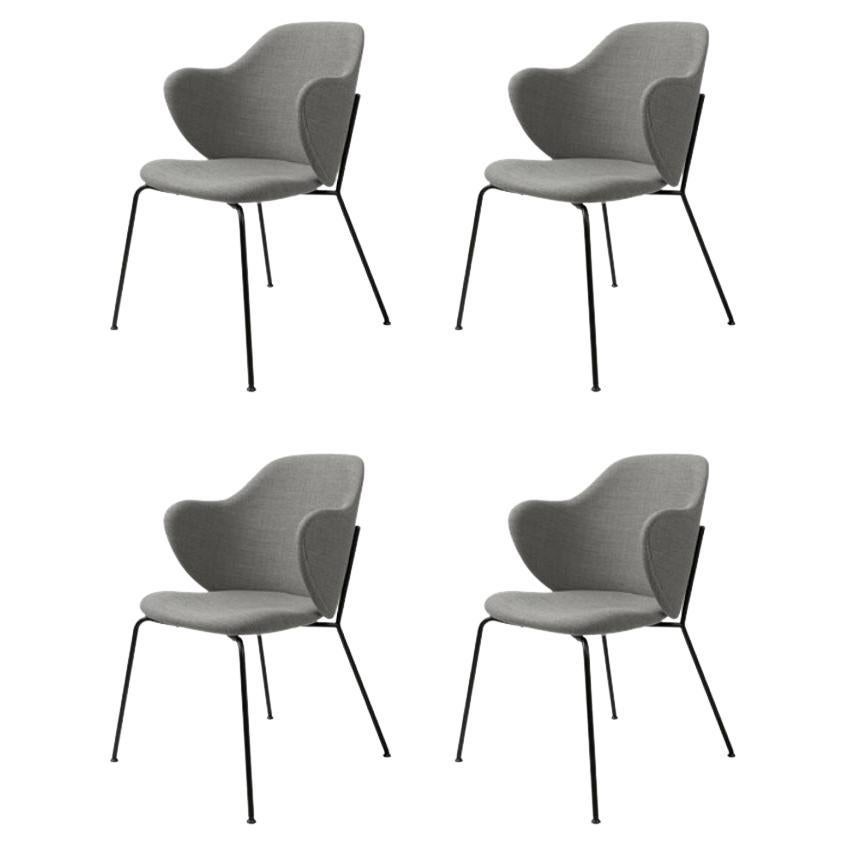 Satz von 4 grauen Fiord Lassen-Stühlen von Lassen