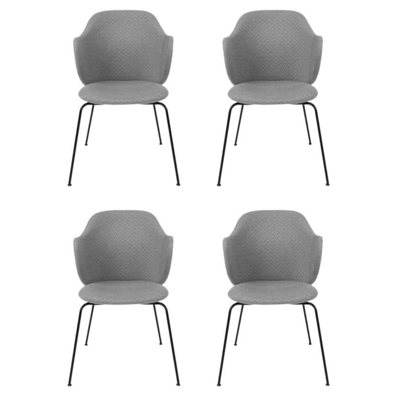 Set of 4 Grey Jupiter Lassen Chairs by Lassen For Sale