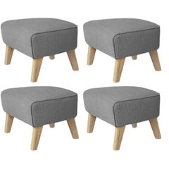 Lot de 4 tabourets de chaise en chêne gris naturel Raf Simons Vidar 3 My Own Chair de Lassen