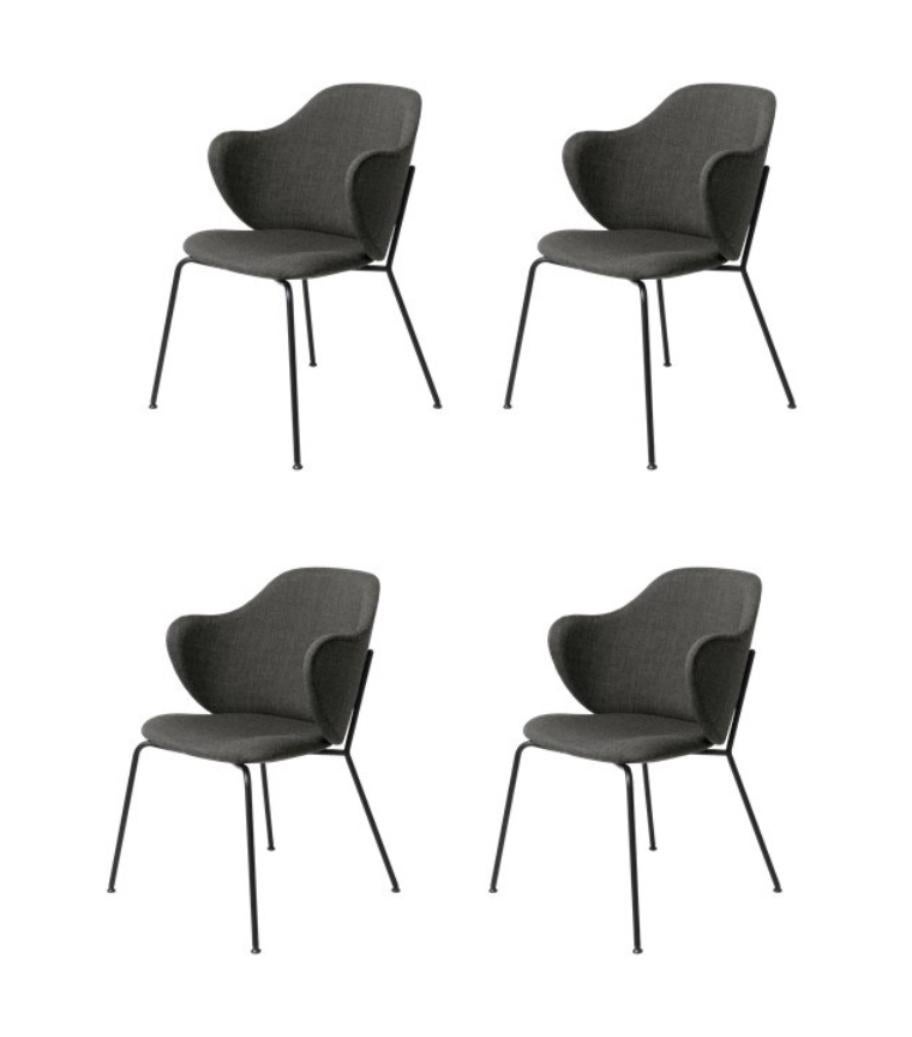 Set of 4 grey remix Lassen chairs by Lassen
Dimensions: W 58 x D 60 x H 88 cm 
Materials: Textile

The Lassen chair by Flemming Lassen, Magnus Sangild and Marianne Viktor was launched in 2018 as an ode to Flemming Lassen’s uncompromising