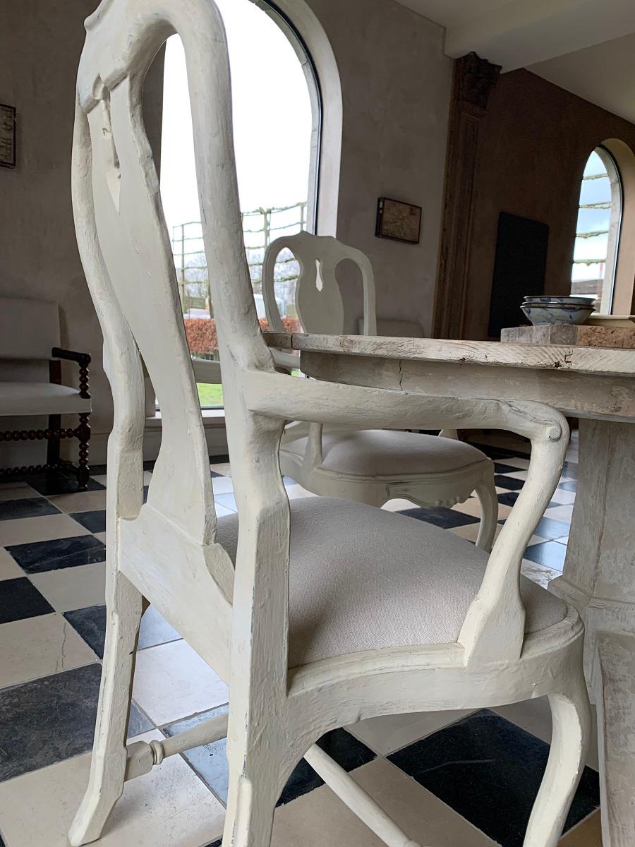 Hand-Crafted Set of 4 Gustavian Style Armchairs