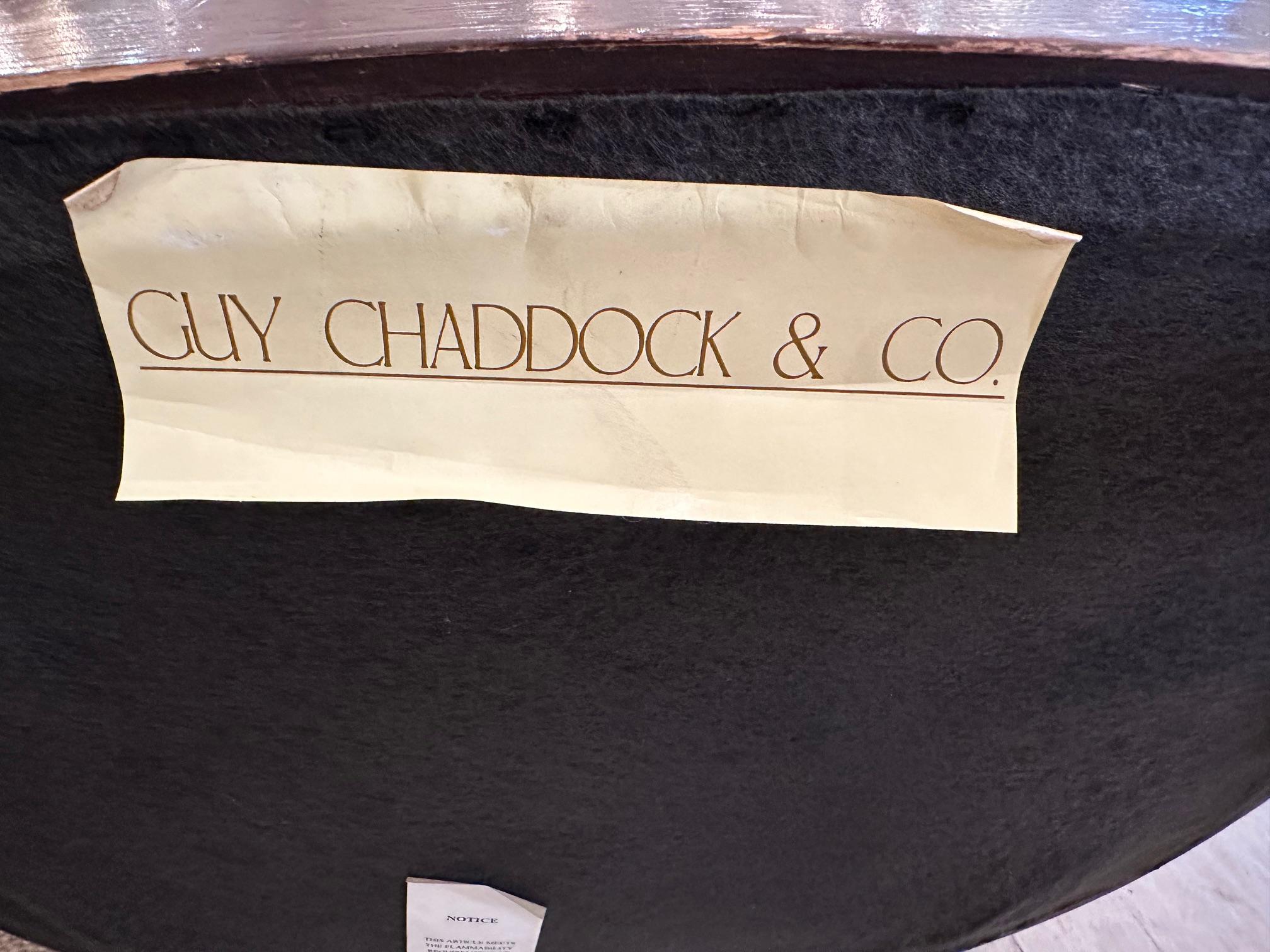 Set of 4 Guy Chaddock Caramel Leather & Walnut Barrel Shaped Club Chairs For Sale 12