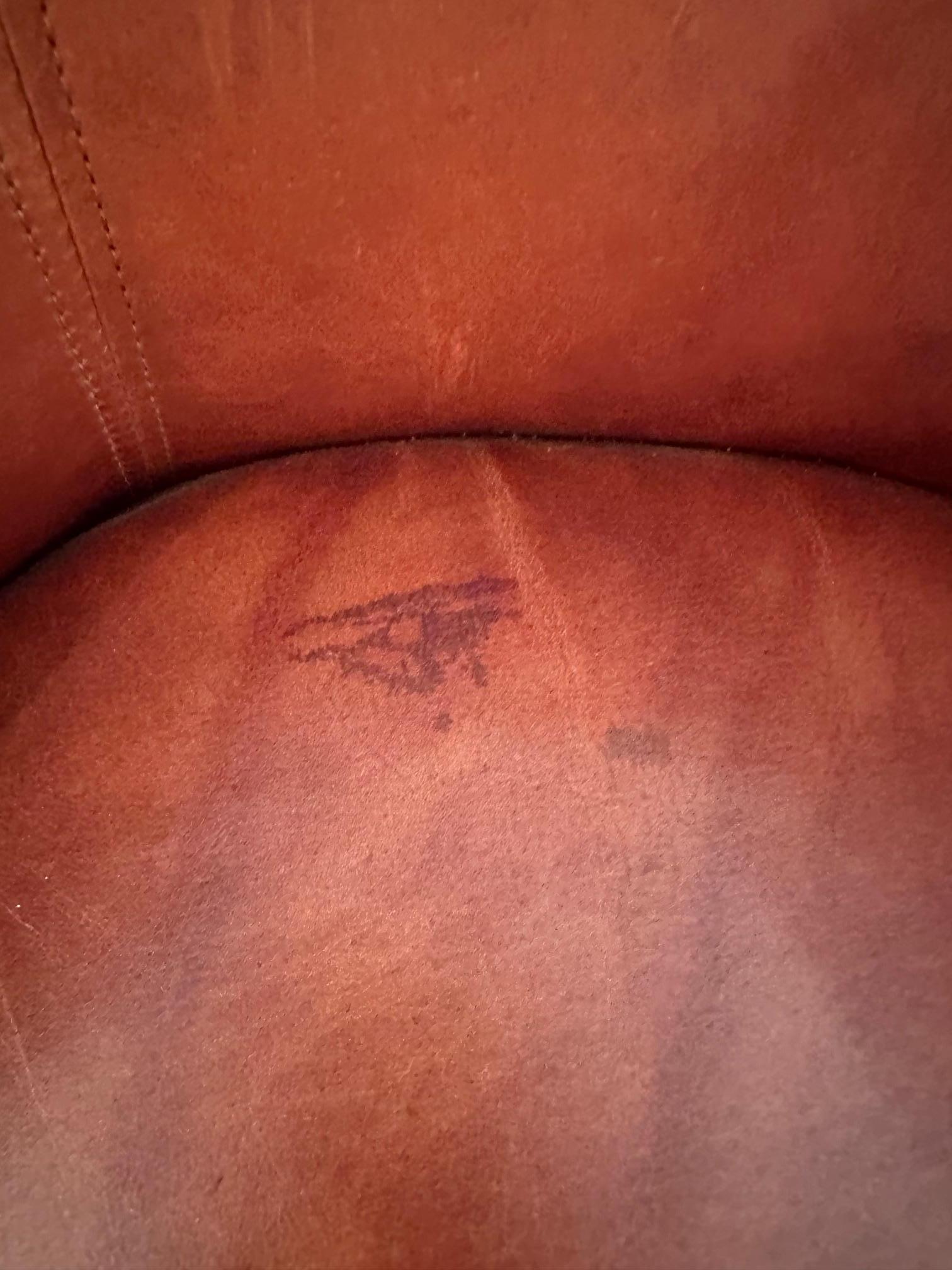 Set of 4 Guy Chaddock Caramel Leather & Walnut Barrel Shaped Club Chairs For Sale 1