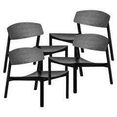 Ensemble de 4 fauteuils Halikko Launge, noirs, fabriqués par Choice
