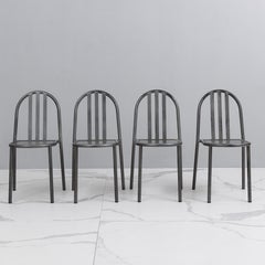 Set of 4 Hammered Grey "No. 222" Chairs by Robert Mallet for Pallucco, 1980s