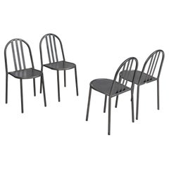 Set of 4 Hammered Grey "No. 222" Chairs by Robert Mallet for Pallucco, 1980s