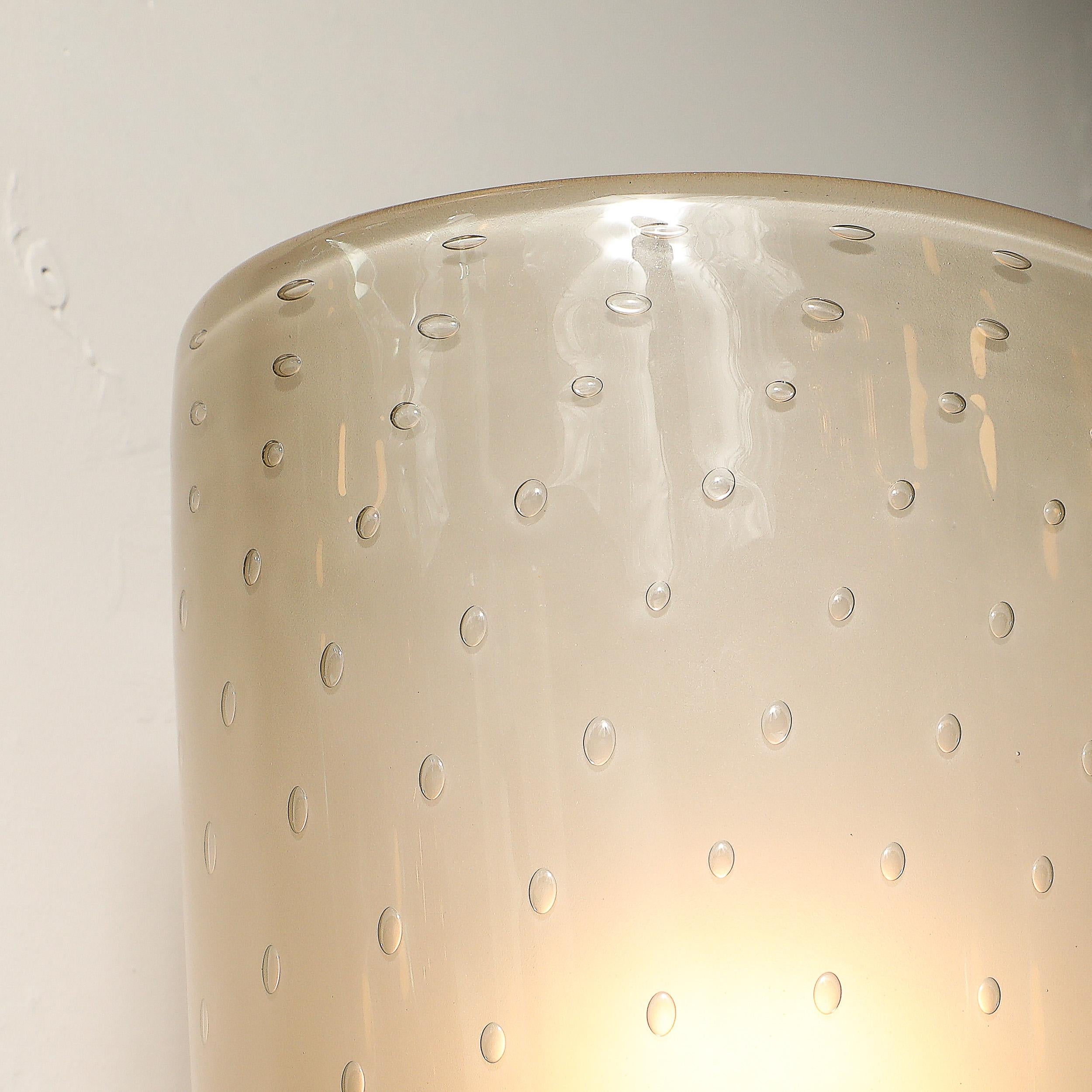 Ensemble de 4 appliques en verre dépoli de Murano soufflé à la main avec détails de Murine et de goutte orbitale en vente 4