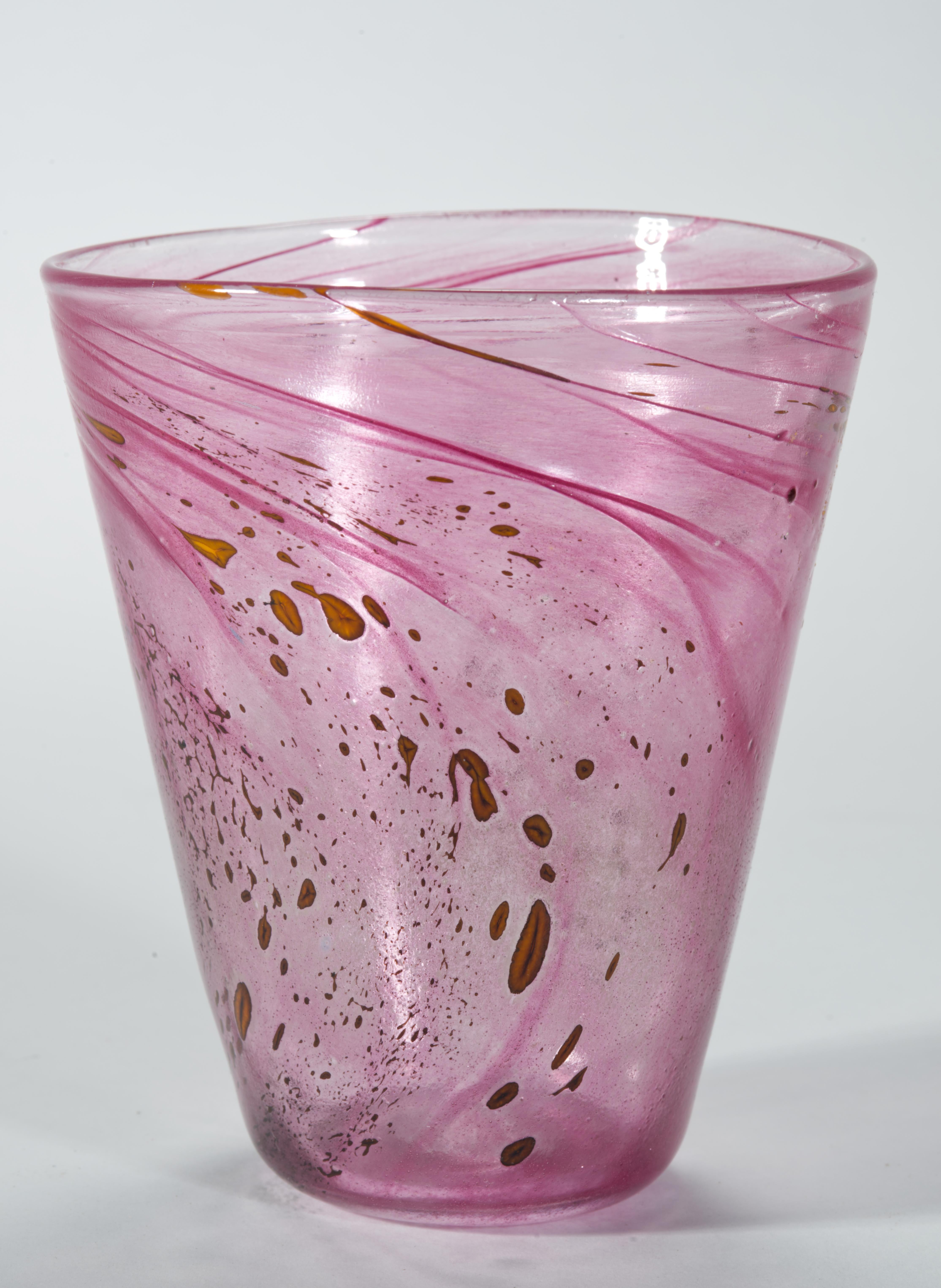 Ensemble de 4 verres à pied soufflés à la main, verre d'art américain Studio A 1988 Bon état - En vente à Clifton Springs, NY