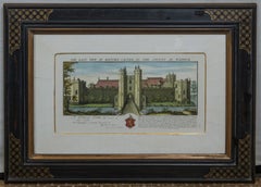 Set of 4 Hand Colored Engravings of Manor Houses