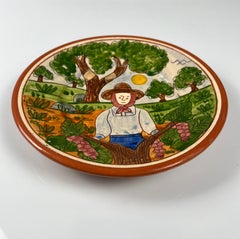 Set of 4 Hand-Painted Ceramic Plates by Vital Janeiro, Portugal