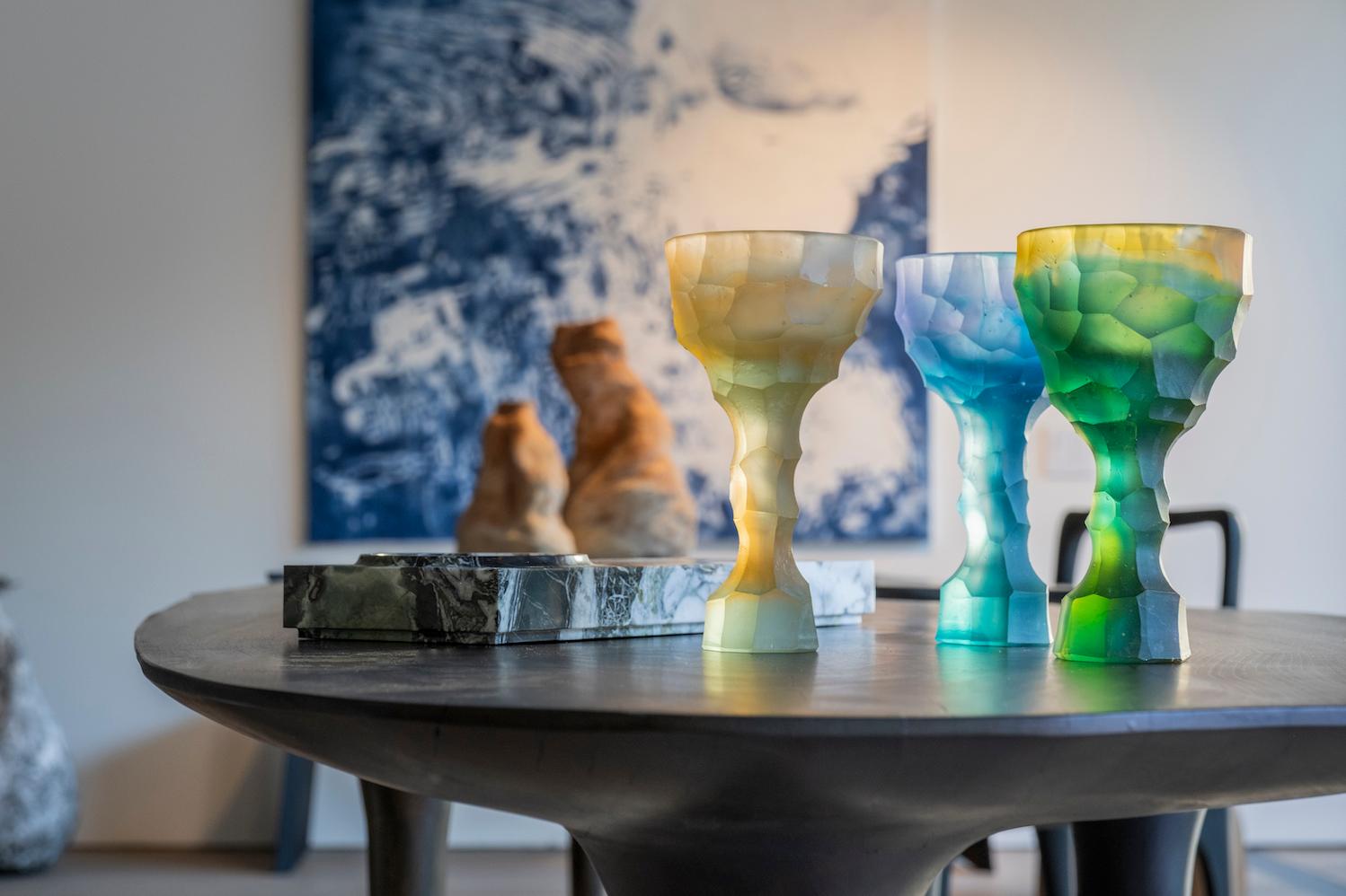 Set of 4 Hand-Sculpted Crystal Glass by Alissa Volchkova 5