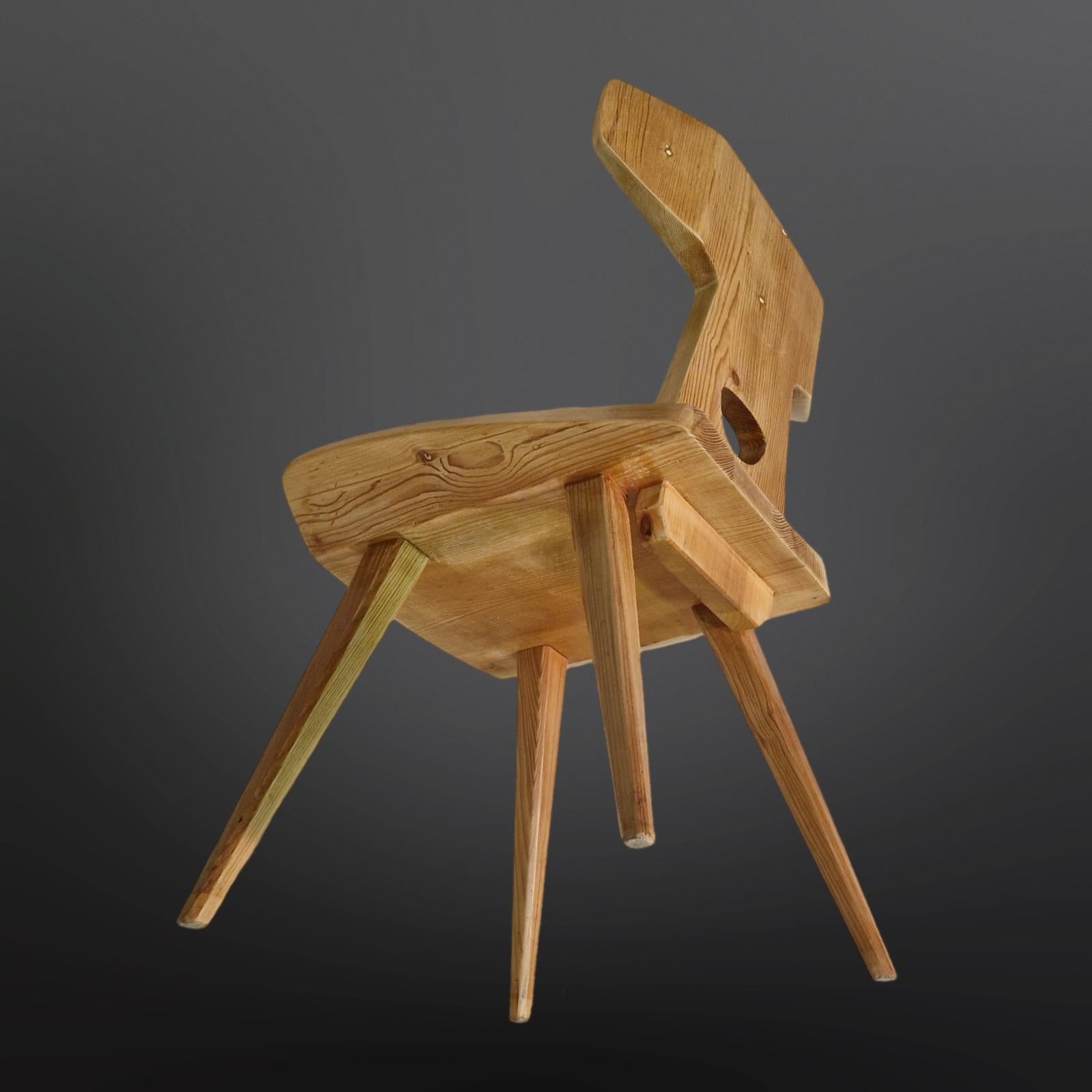 Set of 4 handcrafted chairs by Jacob Kielland Brandt for Christiansen, Denmark 4