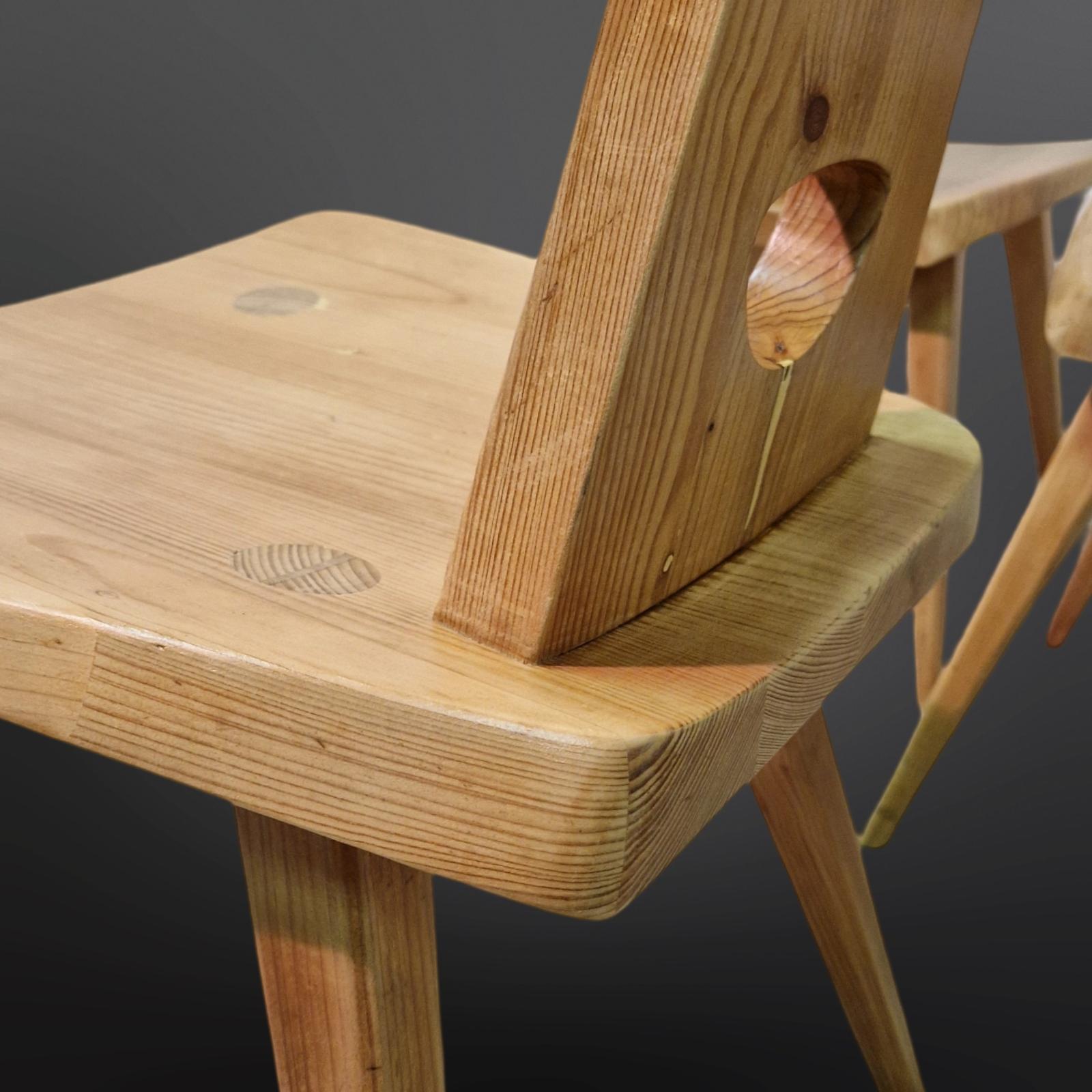20th Century Set of 4 handcrafted chairs by Jacob Kielland Brandt for Christiansen, Denmark