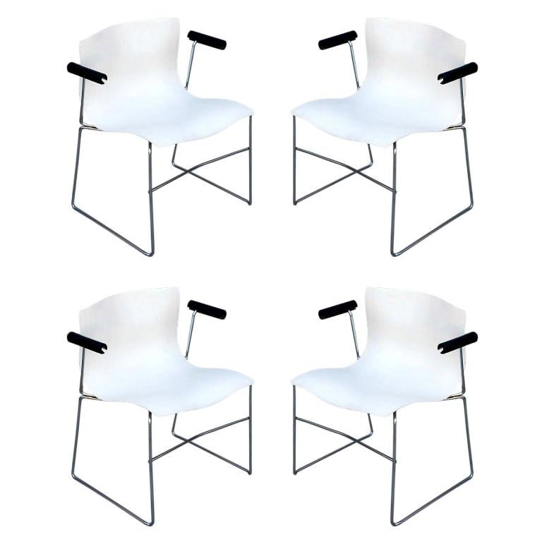 Set di 4 poltrone a fazzoletto di Massimo Vignelli per Knoll