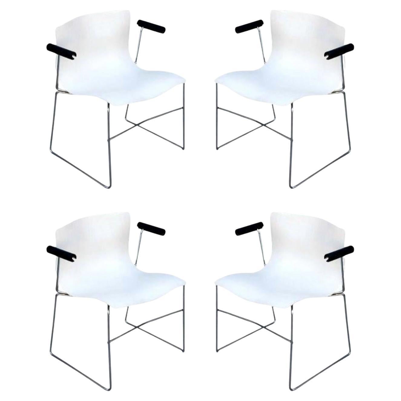 Set aus 4 Taschentuchsesseln von Massimo Vignelli für Knoll im Angebot
