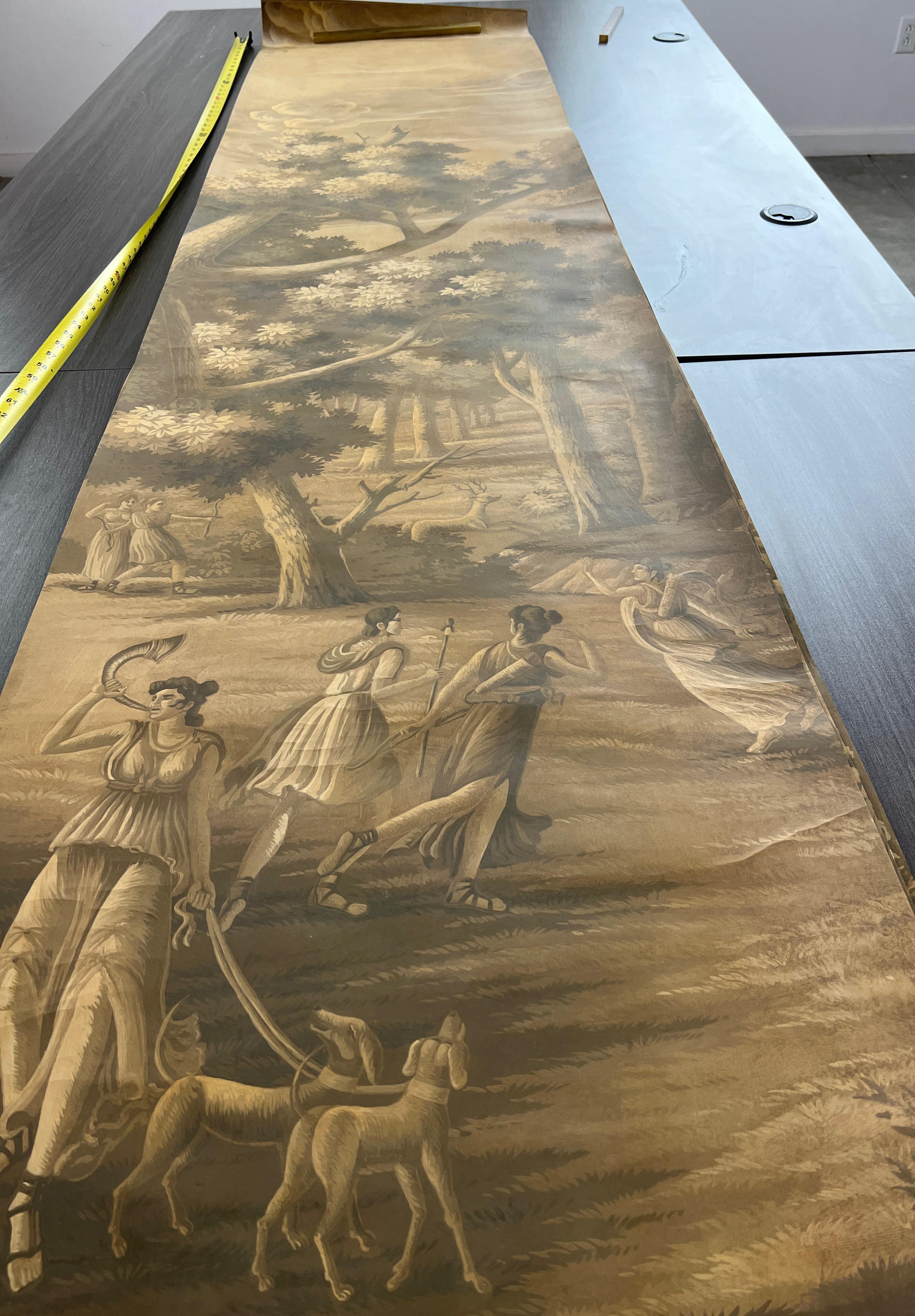Set of 4 Handpainted Panels “Telemachus” by Dessin Fournir In Good Condition For Sale In Plainville, KS