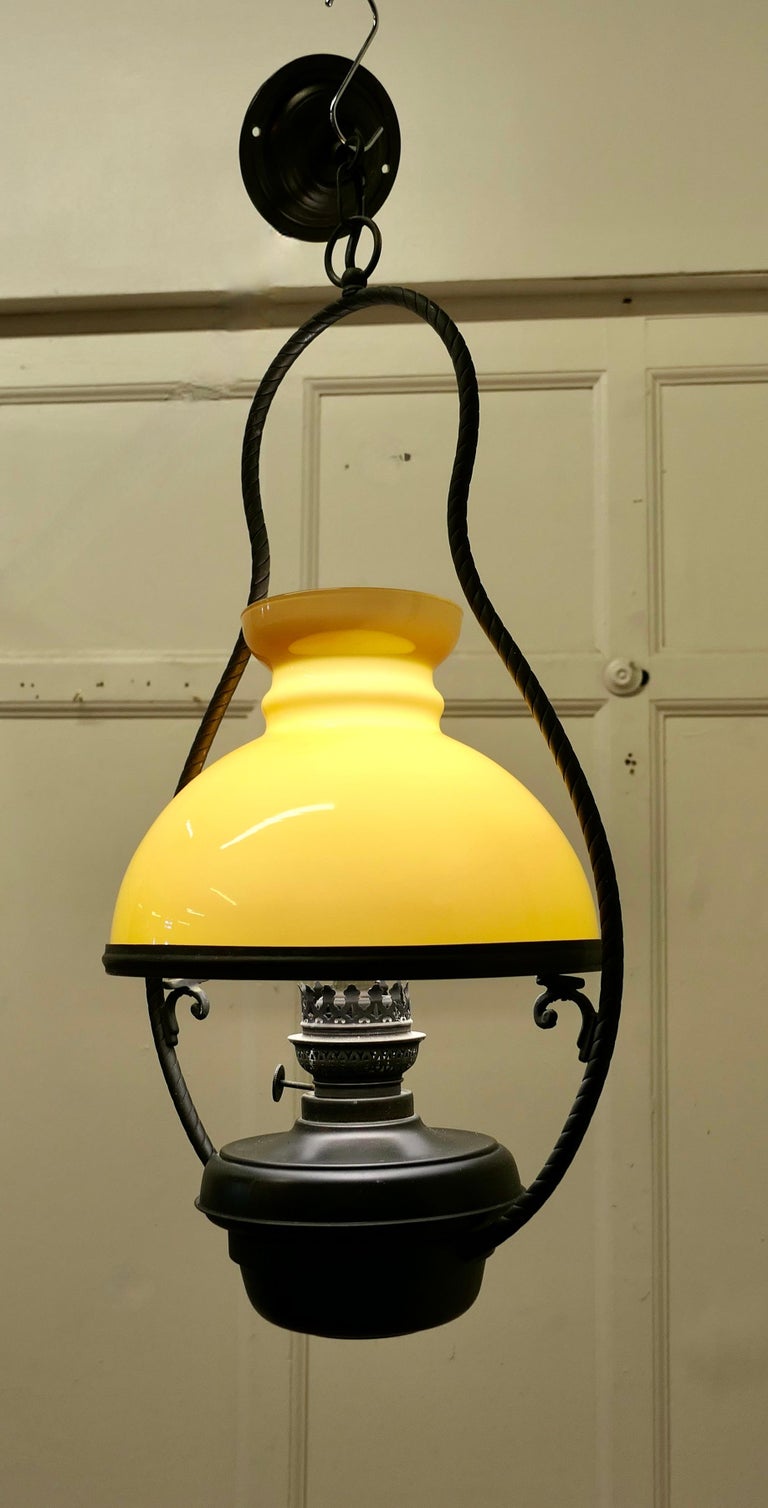 Set of 4 Hanging Bistro Table Oil Lamps For Sale at 1stDibs