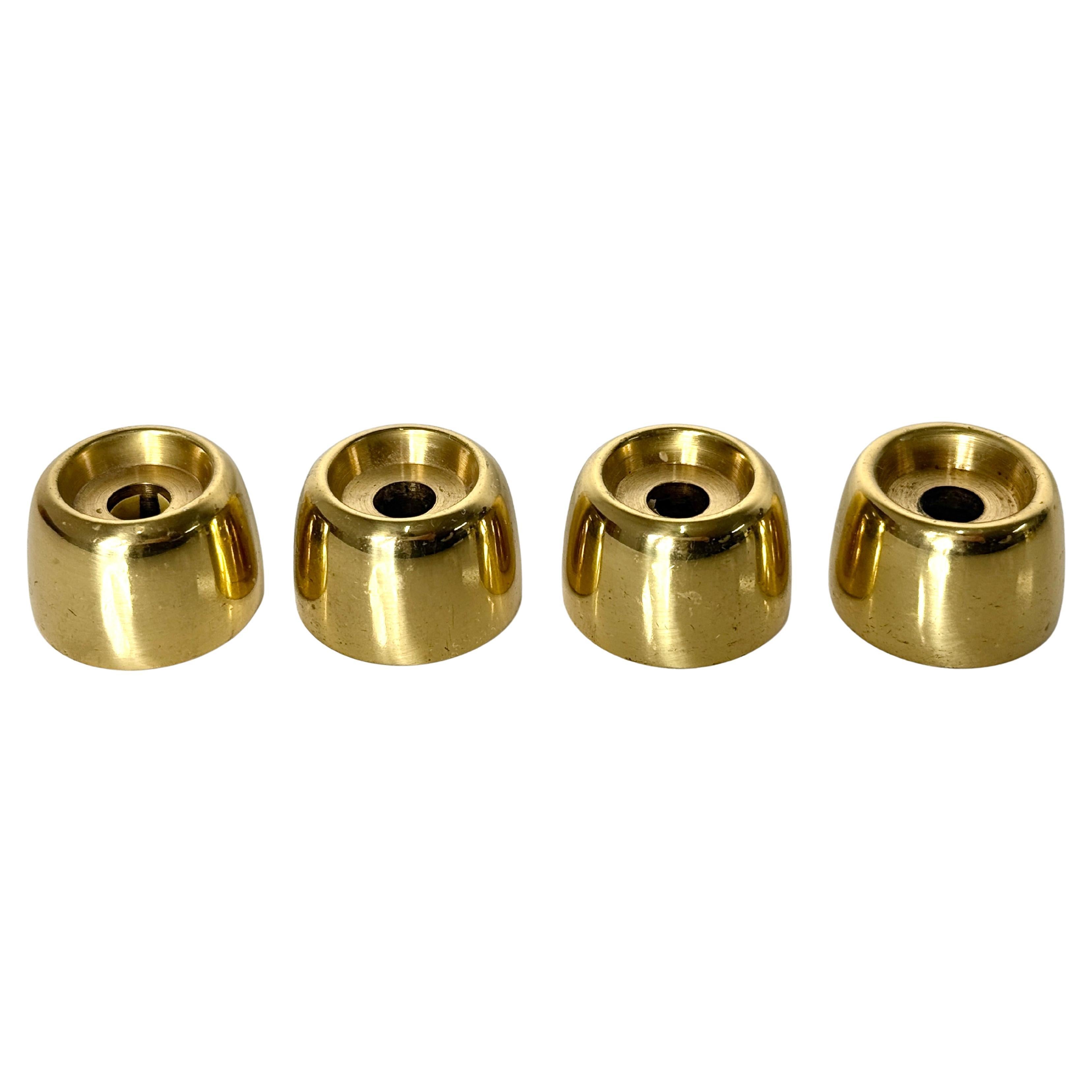 Set of 4 Hans Agne Jakobsson Brass Miniature L97 Taper Candlestick Holders 1960s For Sale