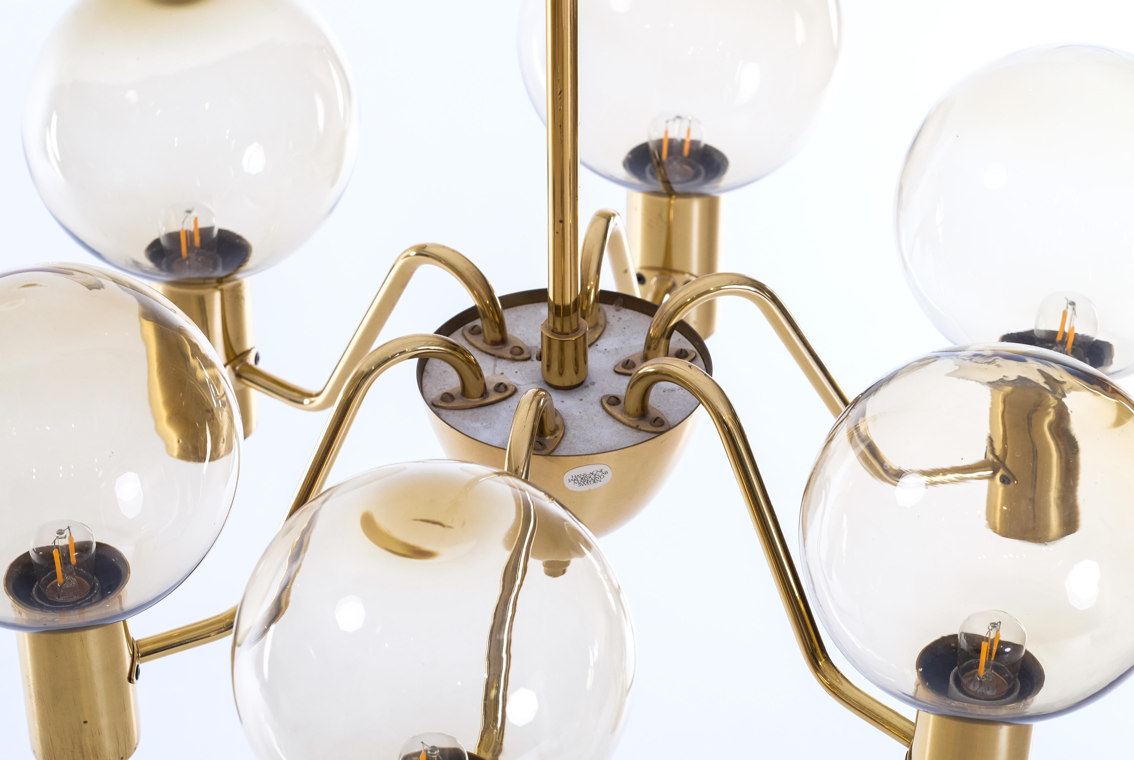 Mid-20th Century Set of 4 Hans-Agne Jakobsson Chandeliers T372/6 Patricia, 1960s For Sale
