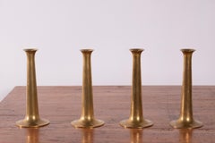 Set of 4 Hans Bølling Brass Candlesticks for Torben Ørskov, Denmark 1950s