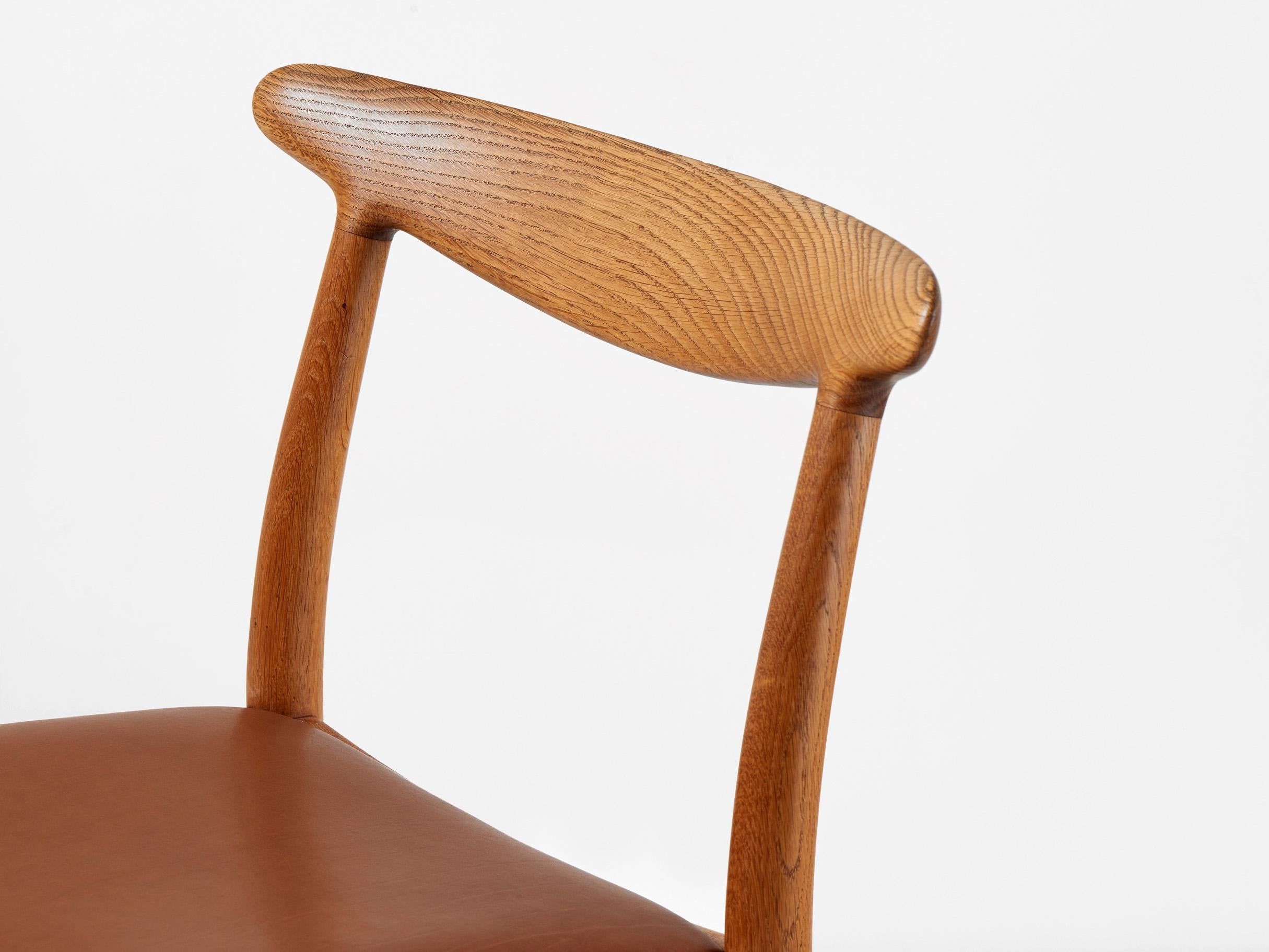 Metà XX secolo Set di 4 sedie da pranzo Hans Wegner 1950 Oak in vendita