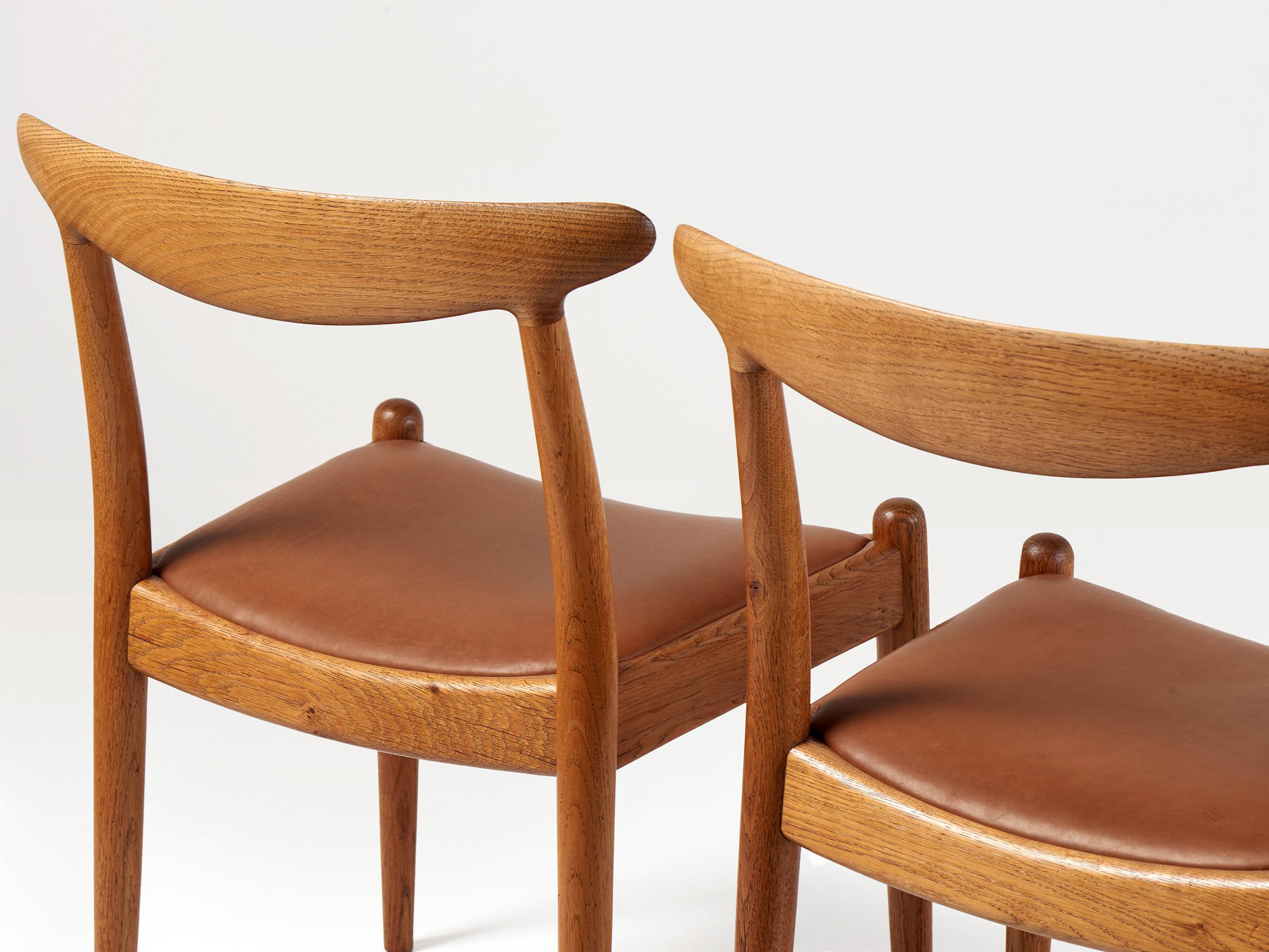 Set di 4 sedie da pranzo Hans Wegner 1950 Oak in vendita 1