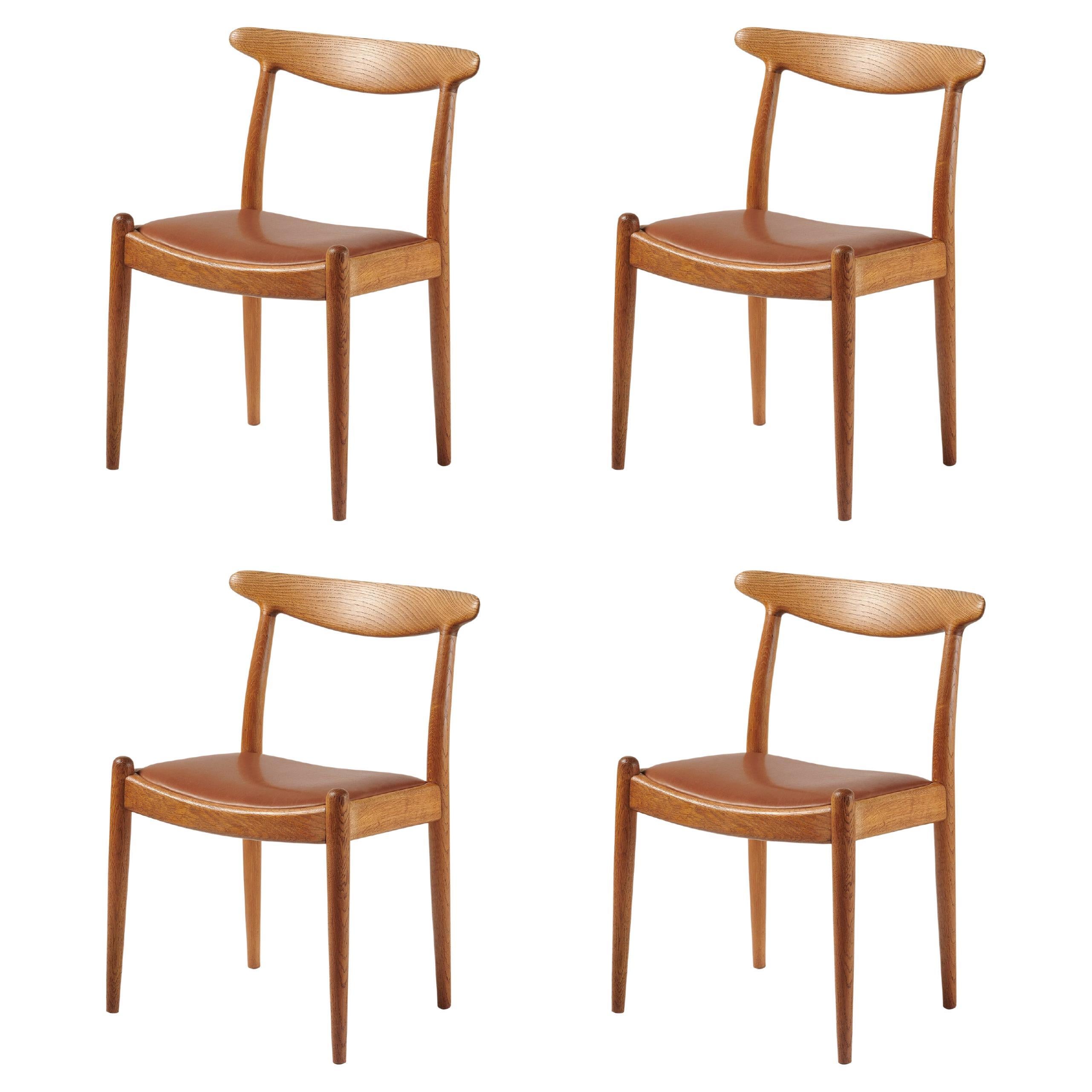 Set of 4 Hans Wegner 1950s Oak Dining Chairs