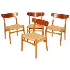 Set of 4 Hans Wegner CH-23 Dining Chairs