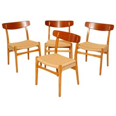 Ensemble de 4 chaises de salle à manger Hans Wegner CH-23