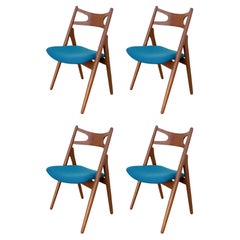 Set of 4 Hans Wegner CH-29 "Sawbuck" Dining Chairs