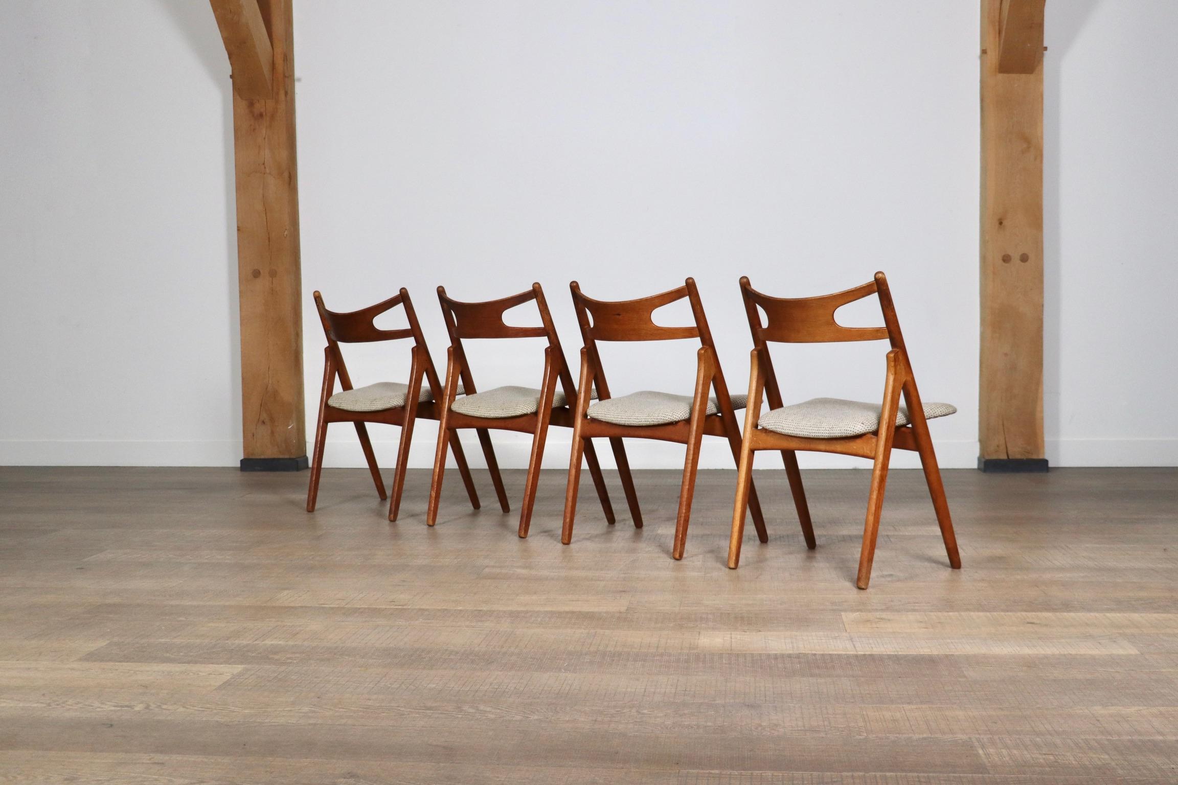Set Of 4 Hans Wegner CH29 Sawbuck Dining Chairs For Carl Hansen & Son, 1952 6