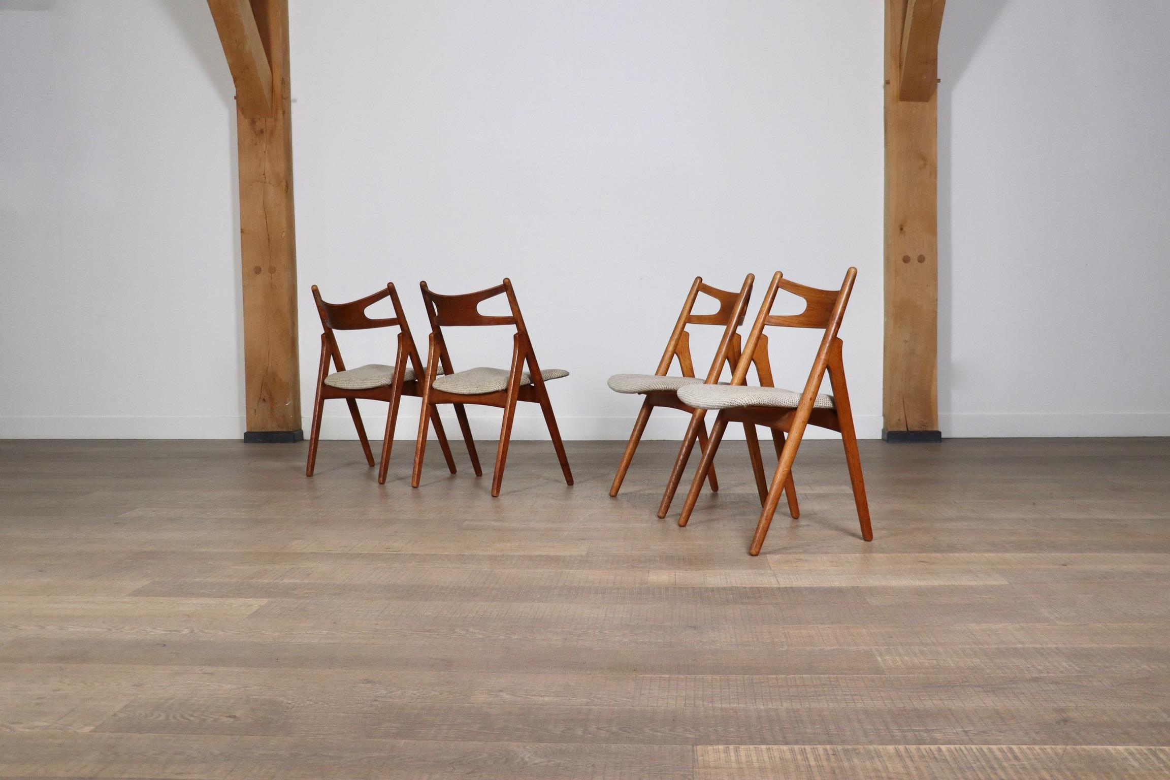Mid-20th Century Set Of 4 Hans Wegner CH29 Sawbuck Dining Chairs For Carl Hansen & Son, 1952