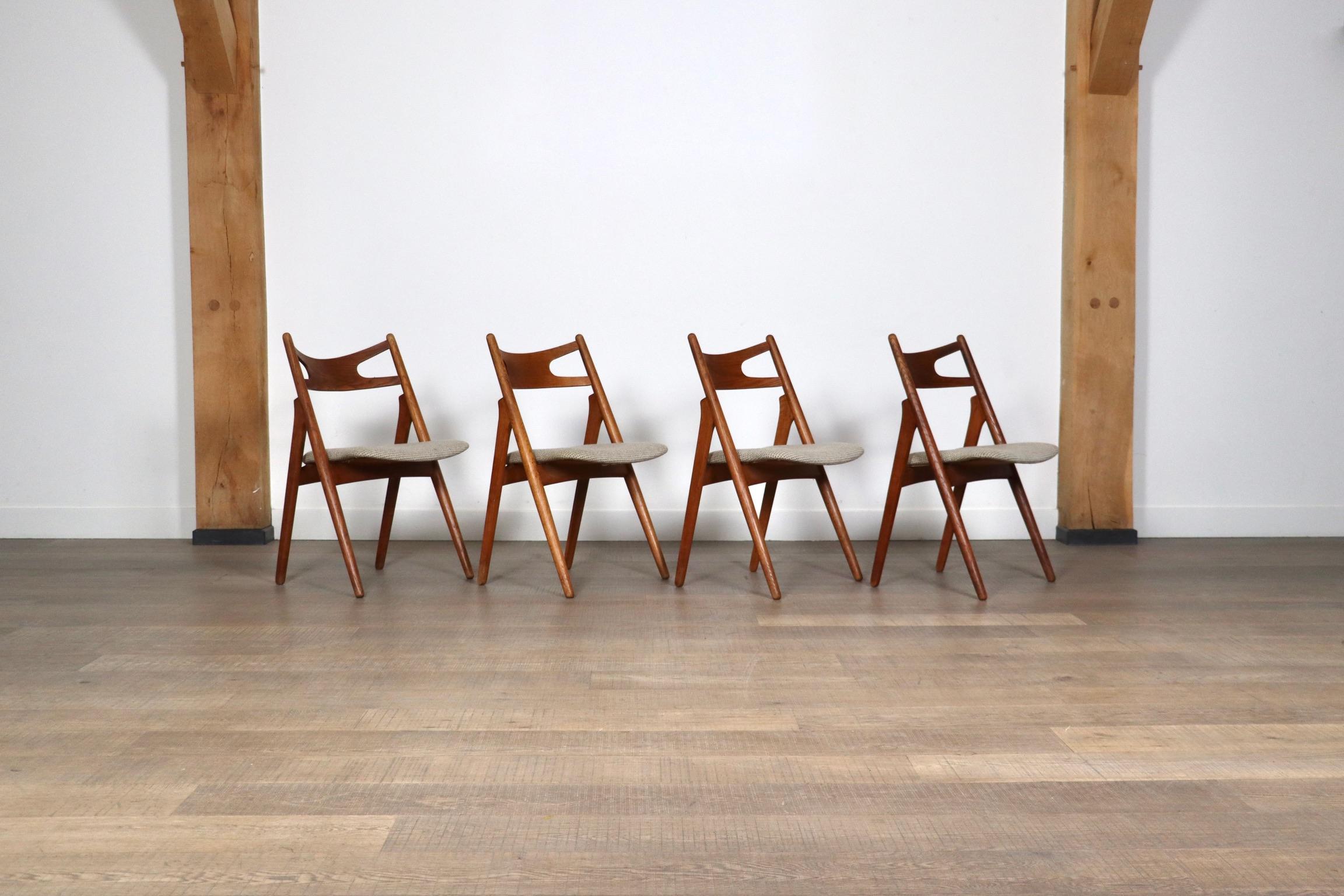 Set Of 4 Hans Wegner CH29 Sawbuck Dining Chairs For Carl Hansen & Son, 1952 2